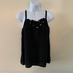 Chagall Black Satin Camisole Top Sz 10